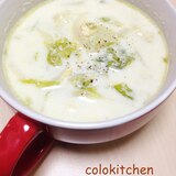 白菜と炒り卵のミルクスープ